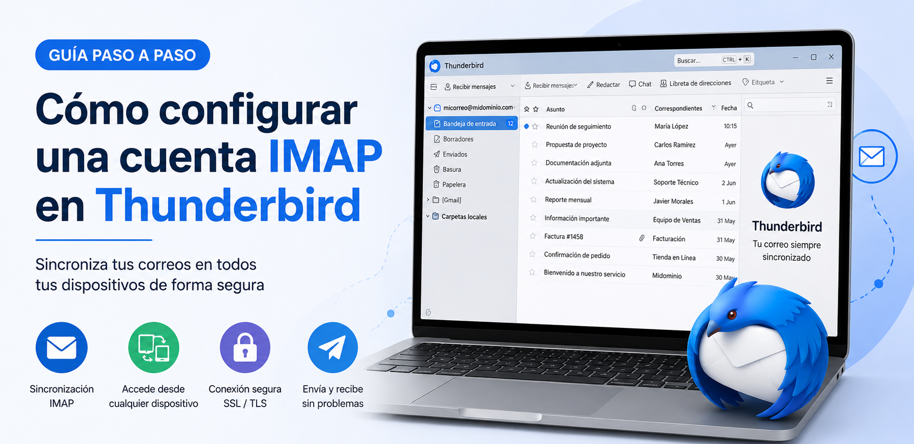 C�mo configurar una cuenta de correo IMAP en Mozilla Thunderbird